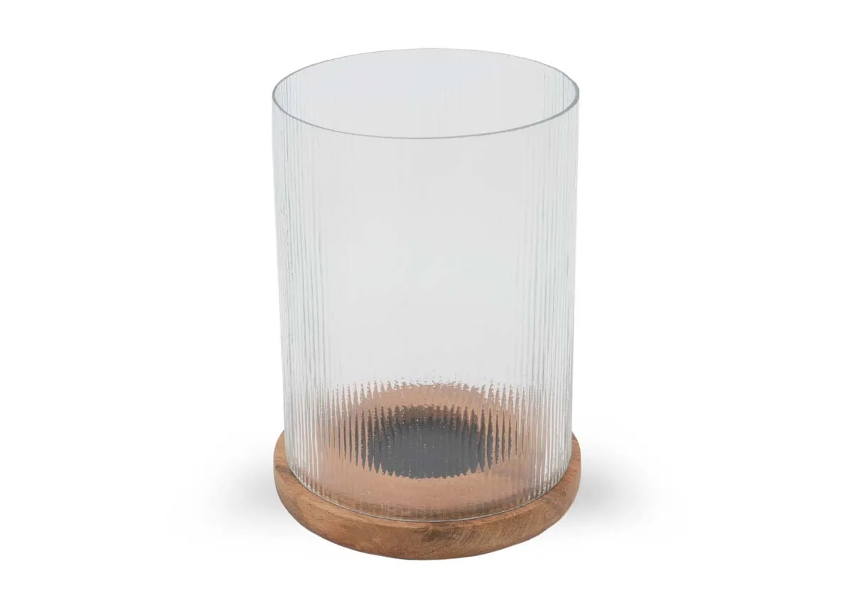 Large Natural Hurricane Candle Holder - Cardinal