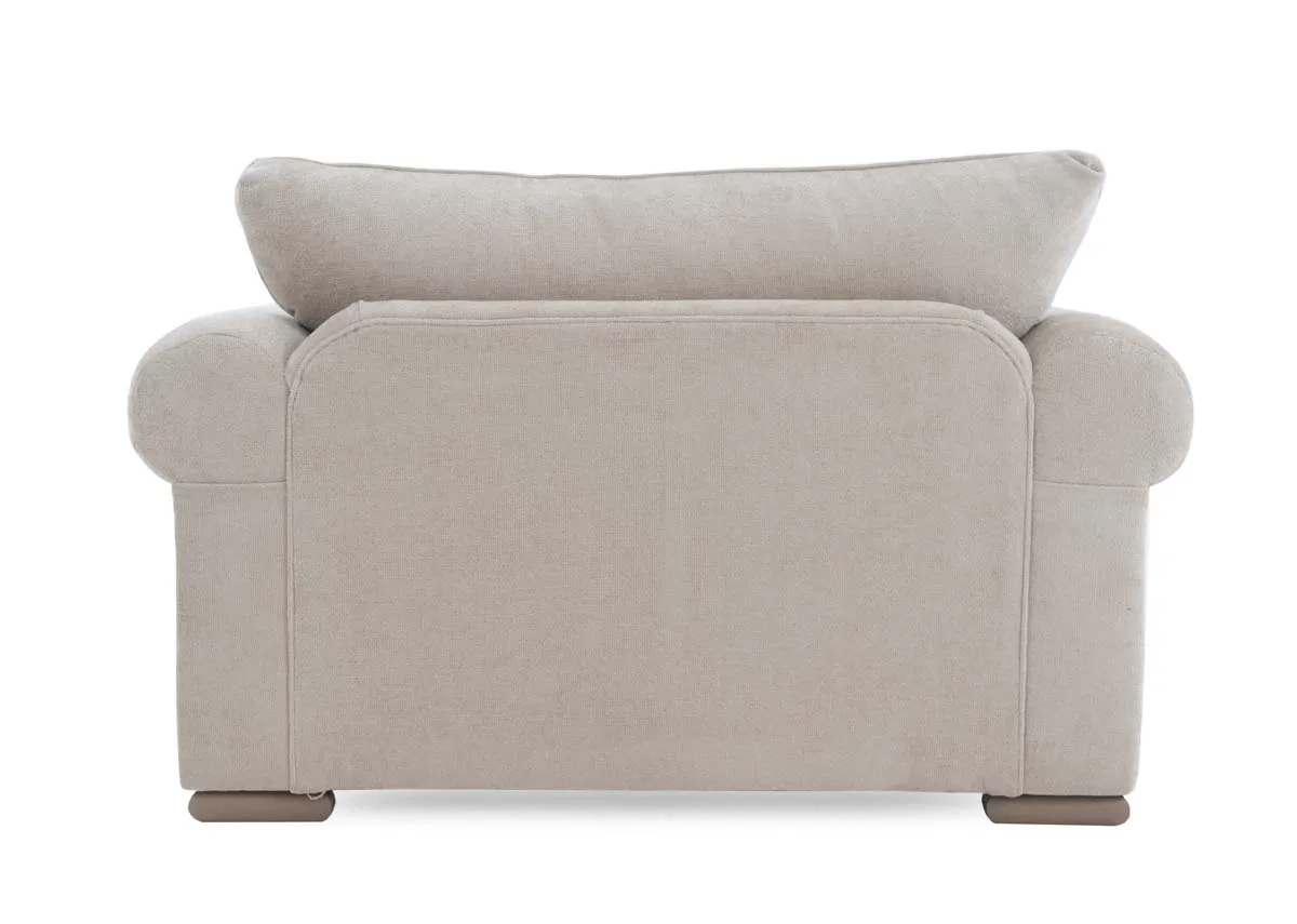 A dimension image of the Olivia Snuggler with 154cm x 105cm x 92cm
