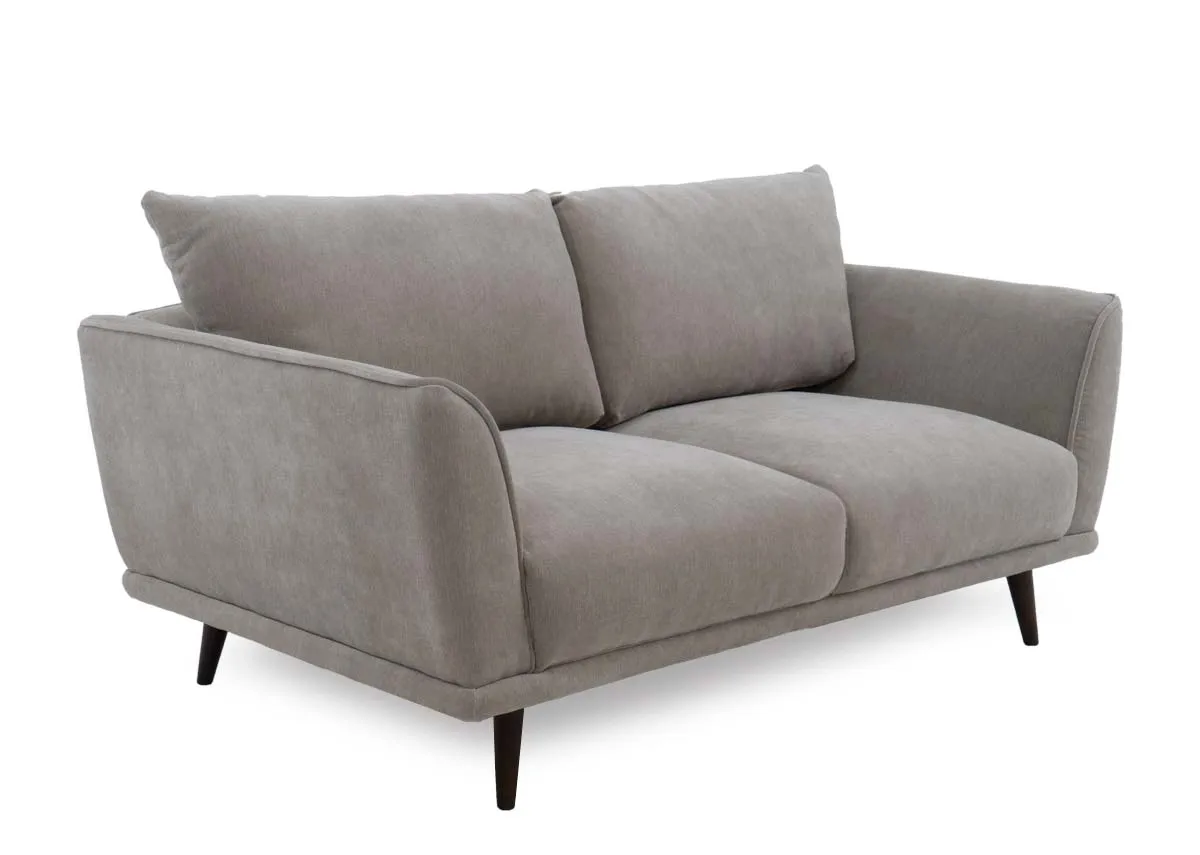 2 Seater Silver Fabric Sofa - Boutique