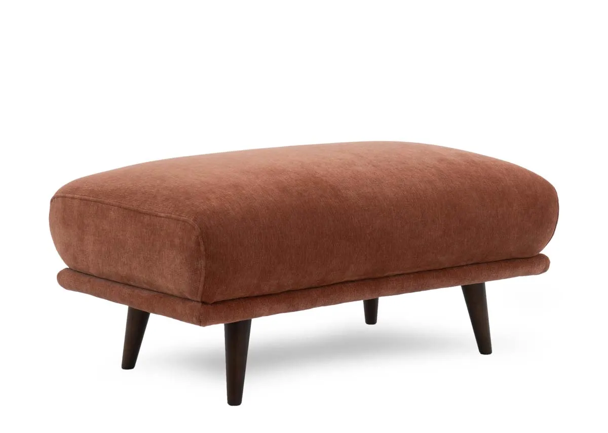 Large Rust Fabric Footstool - Boutique