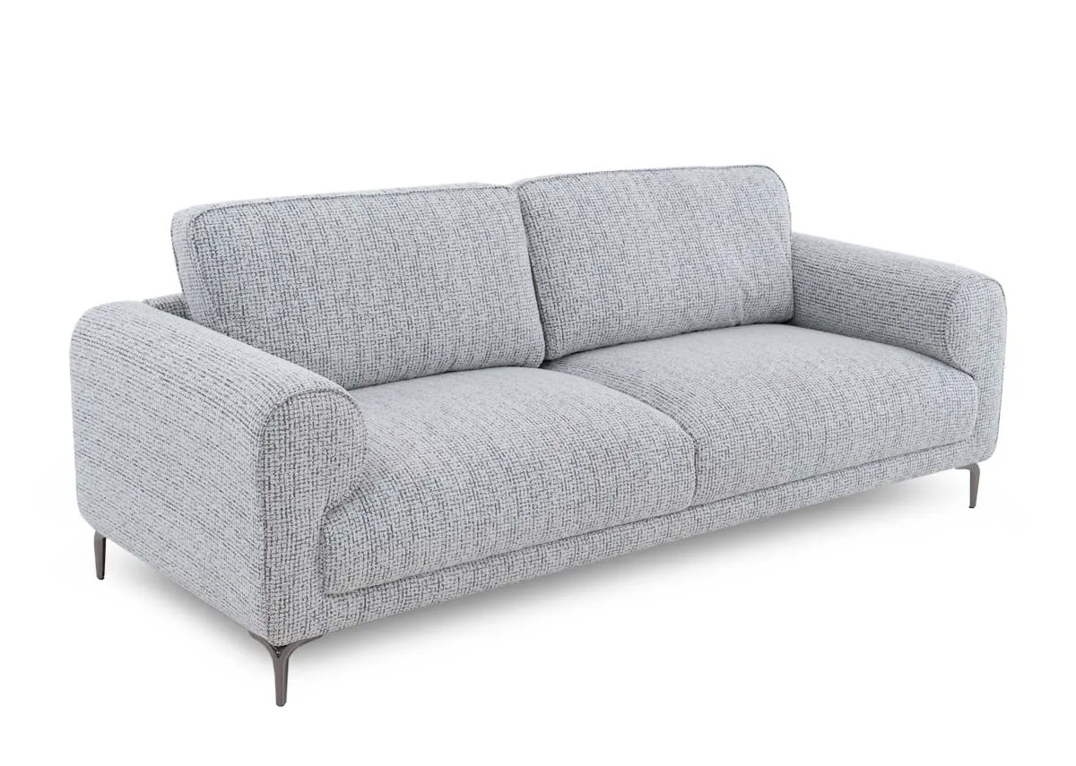 2 Seater Light Grey Fabric Sofa - Oyster