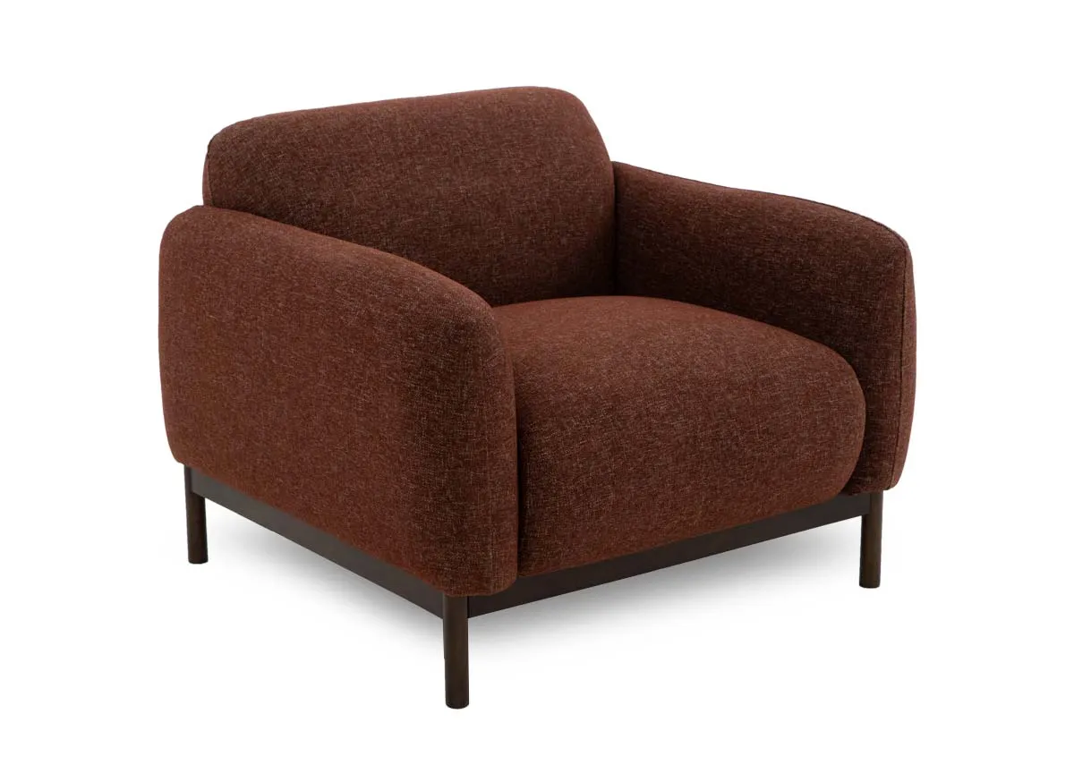 Rust Fabric Armchair - Loft