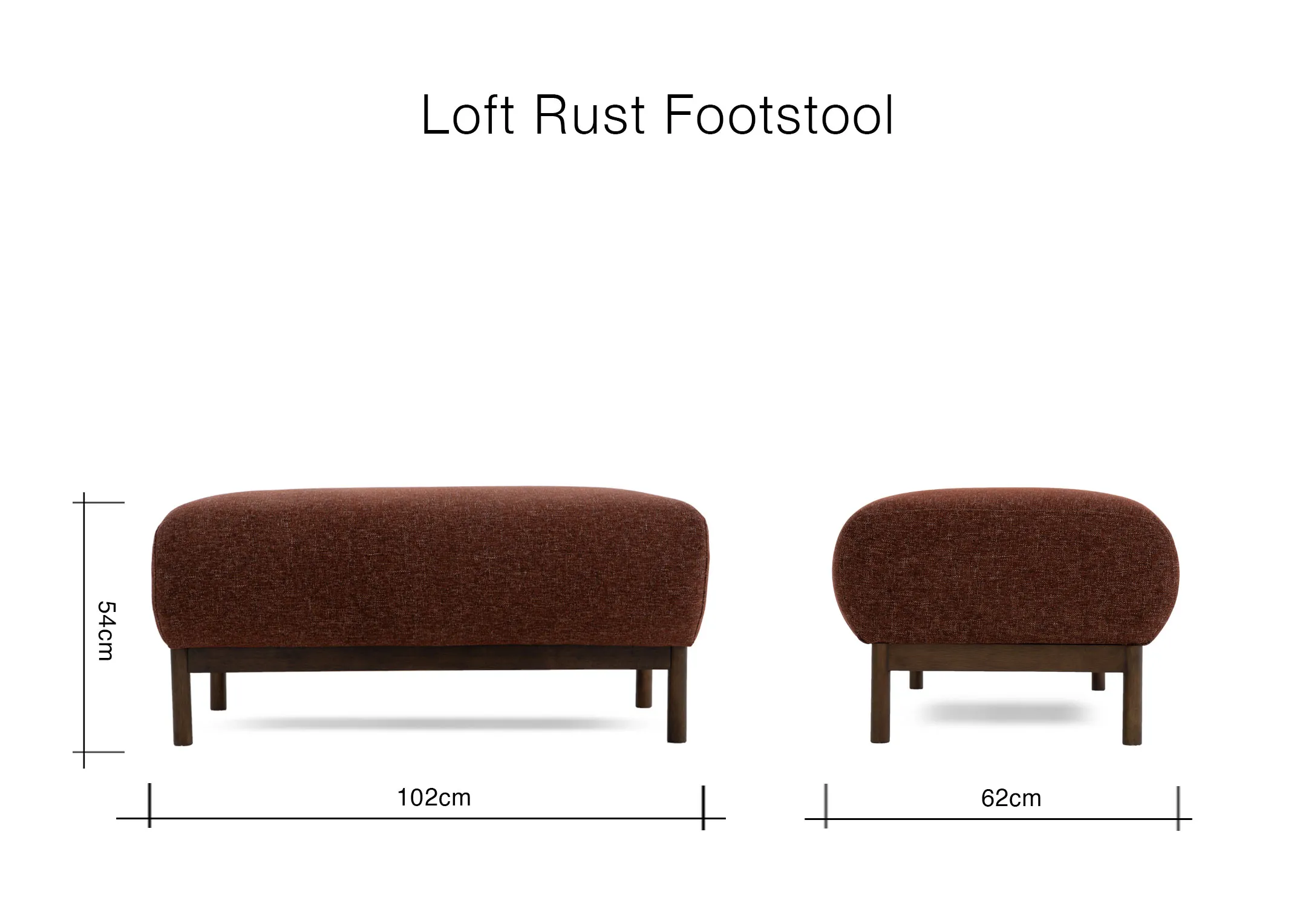 A lifestyle image of the Loft Footstool with 102cm x 62cm x 45cm