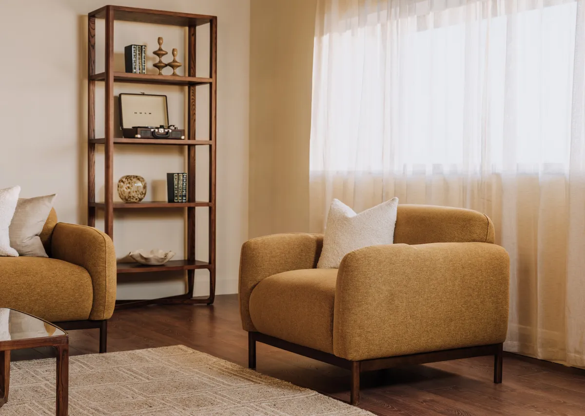 Gold Fabric Armchair - Loft