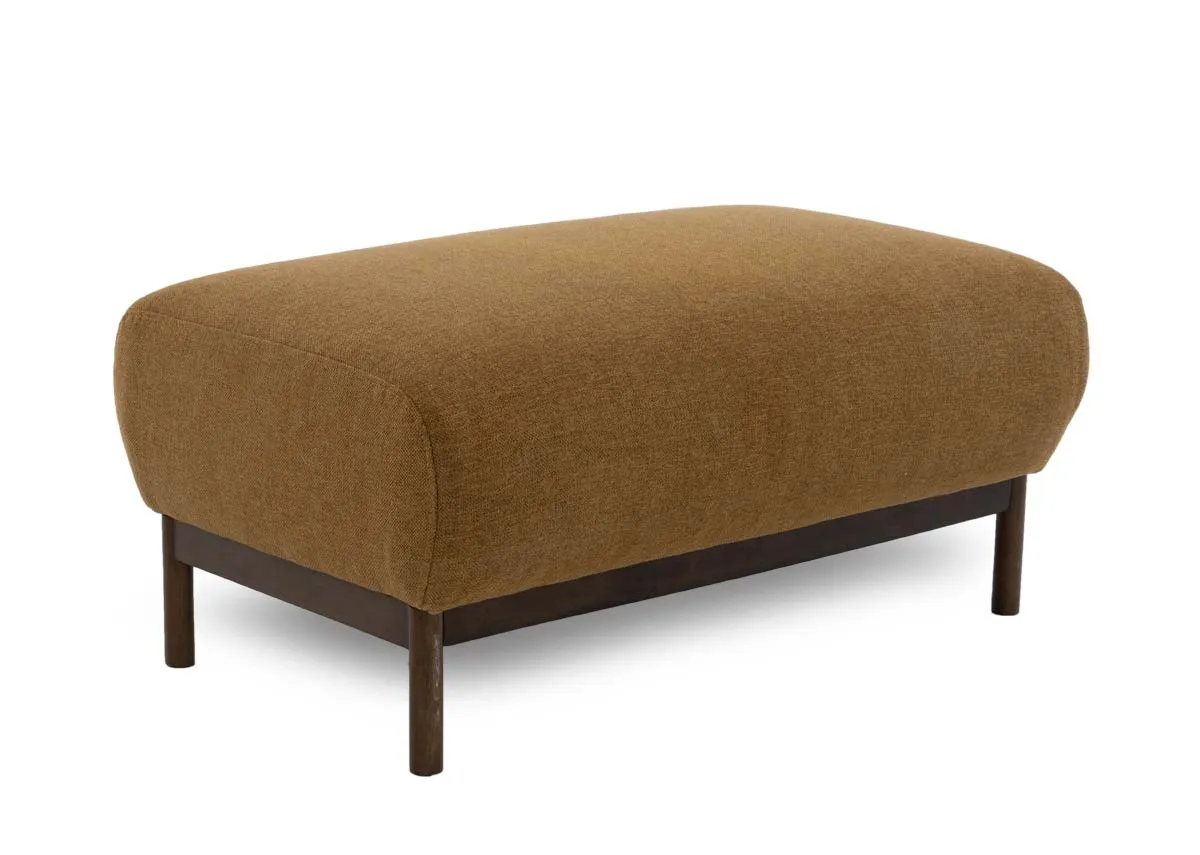 Gold Fabric Footstool - Loft