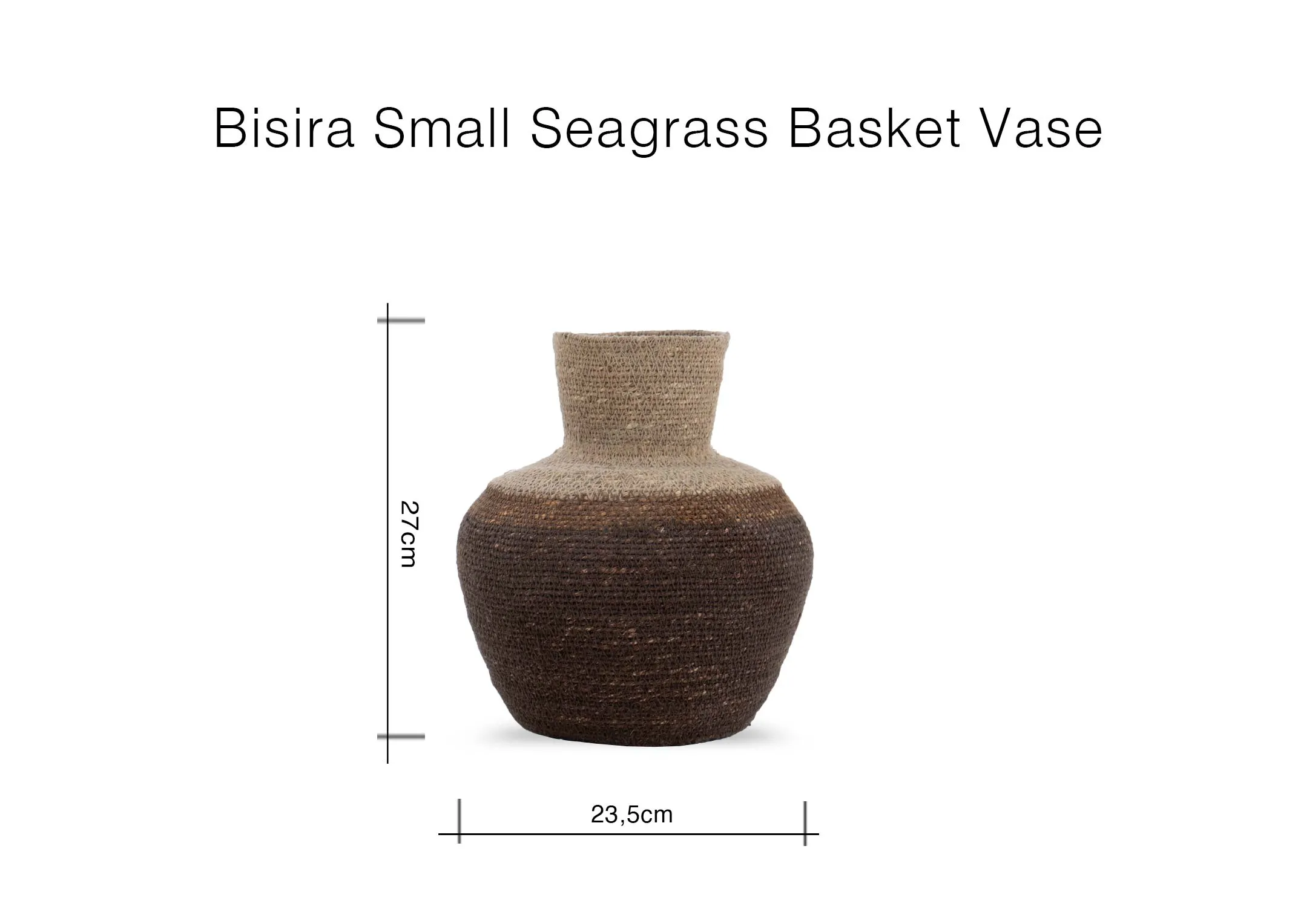A dimension image of the Bisira vase with 23.5cm x 37cm