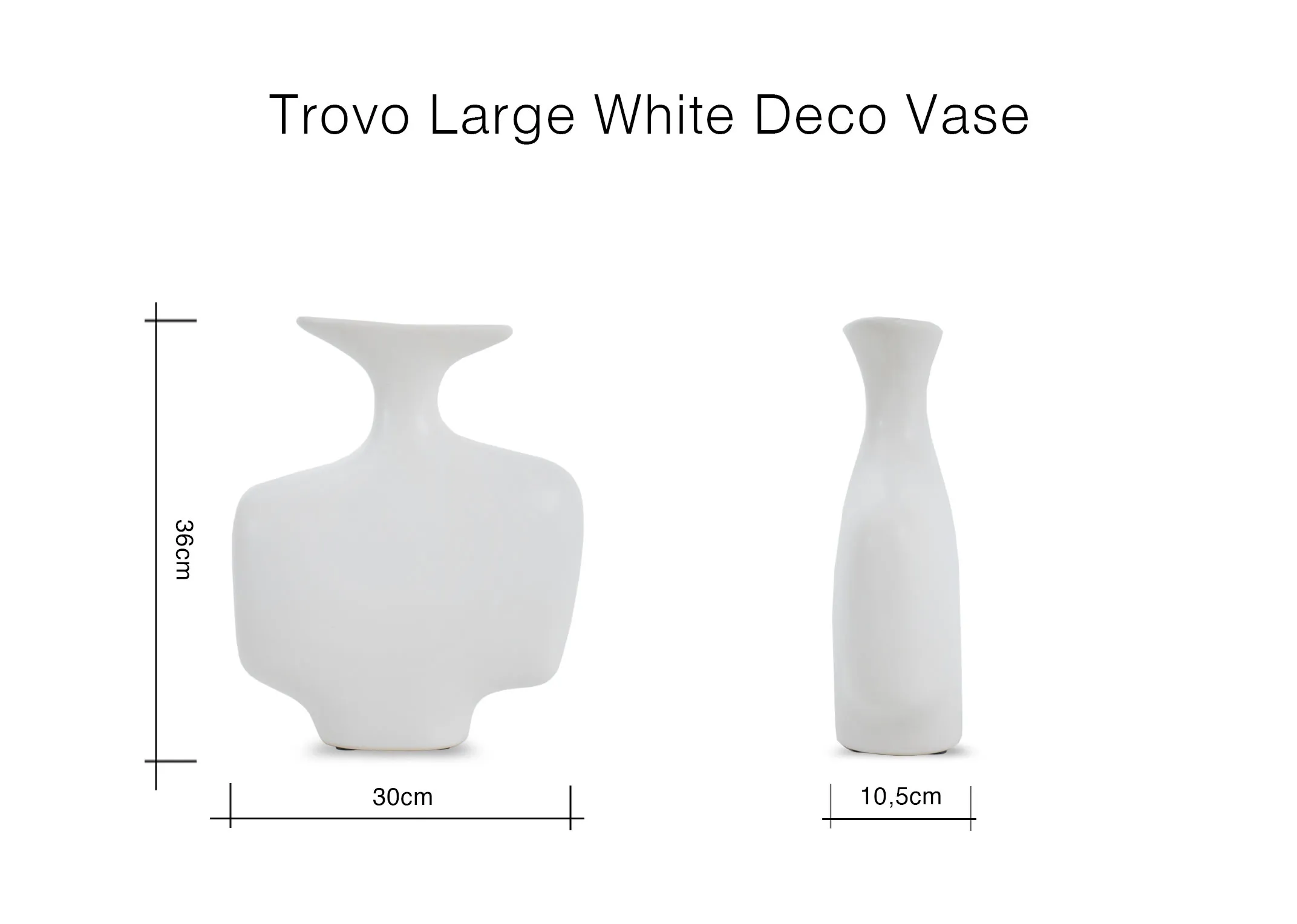A dimension image of the Trovo Large Vase with 30cm x 36cm