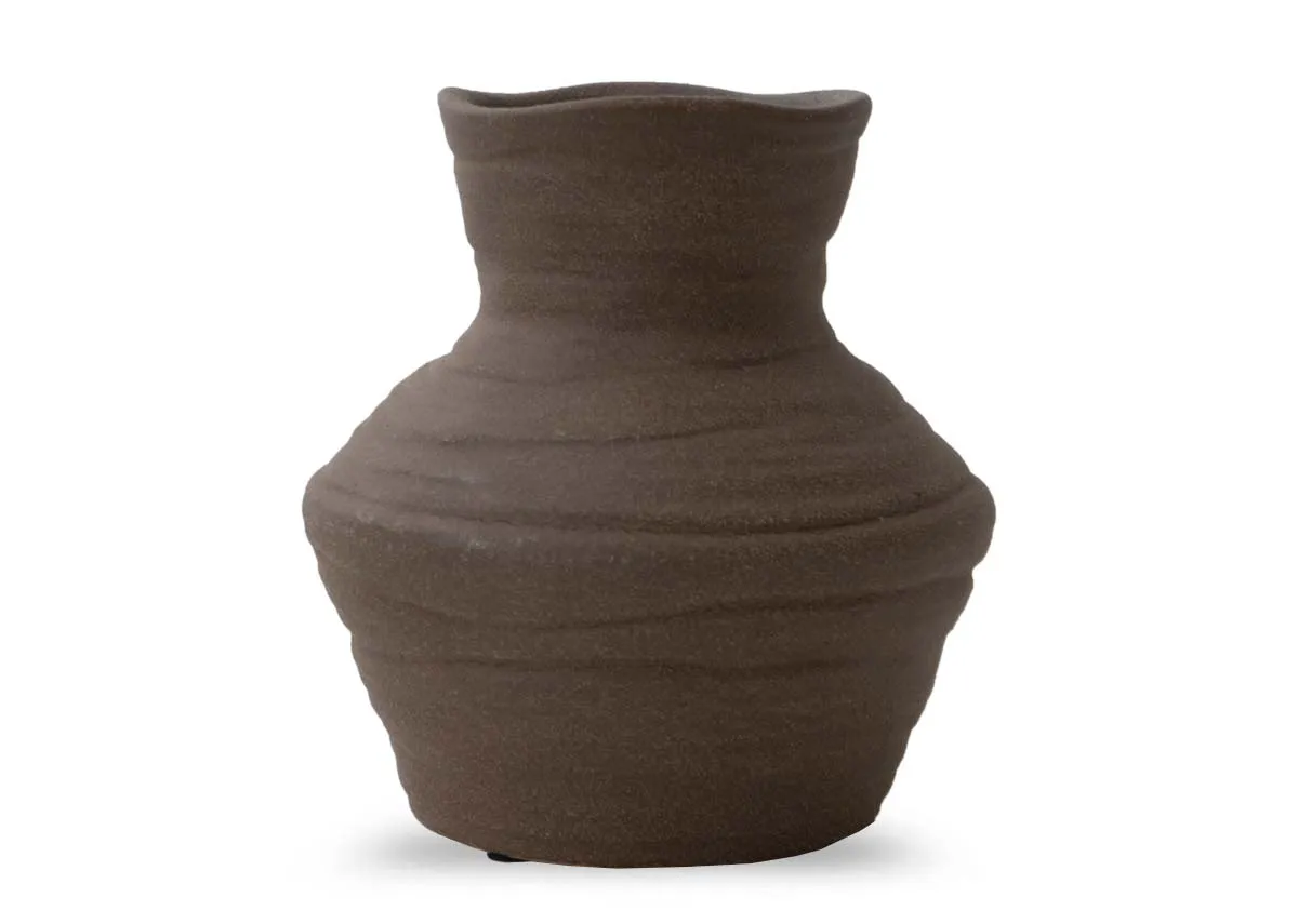 Small Brown Deco Vase - Greccio