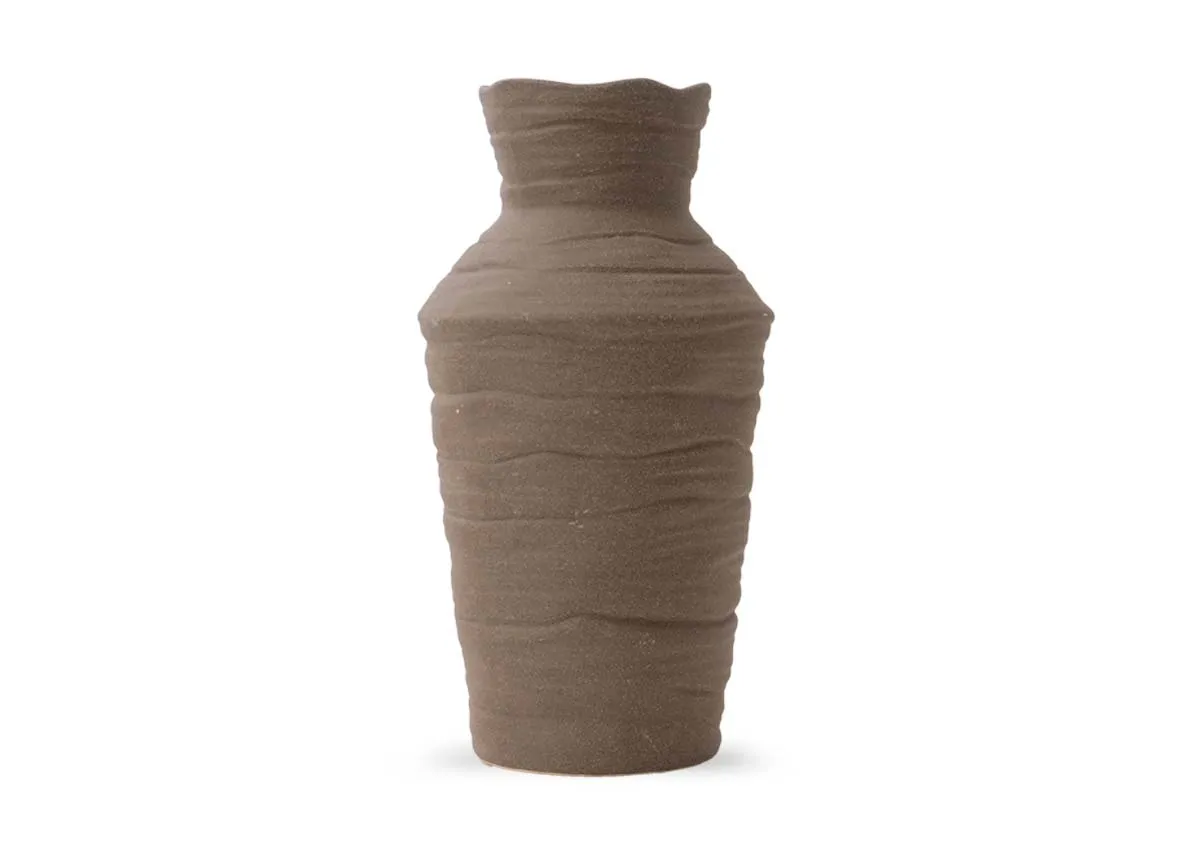 Large Brown Deco Vase - Greccio
