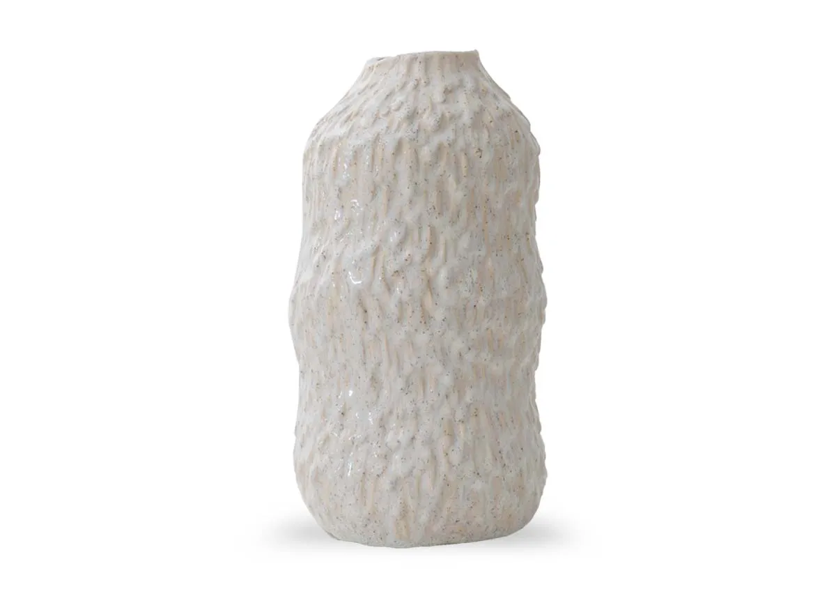 Large Cream Deco Vase - Asola