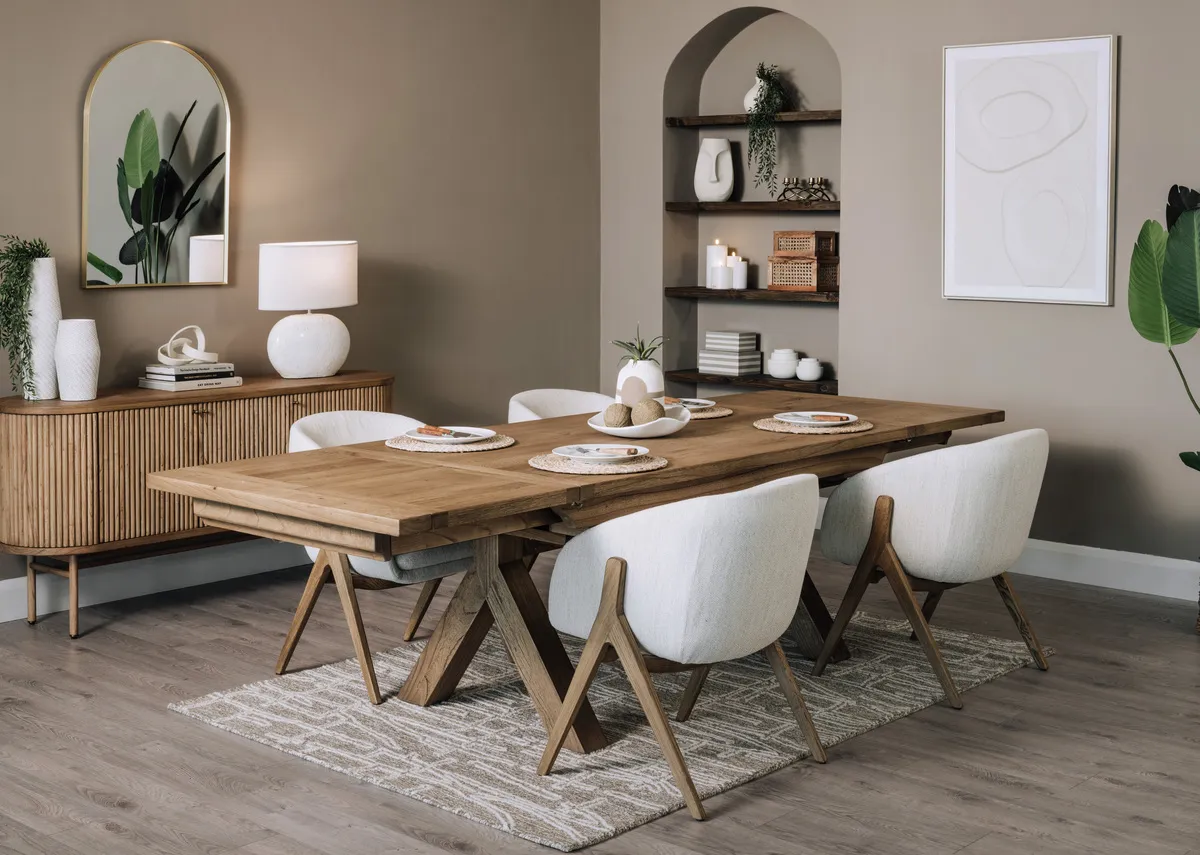 180cm-280cm Oak Extendable Dining Table - Toulon