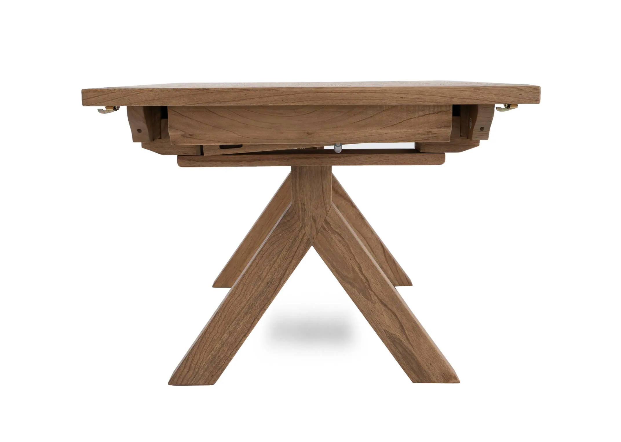 An oak dining table from EZ Livings Toulon range. Side view