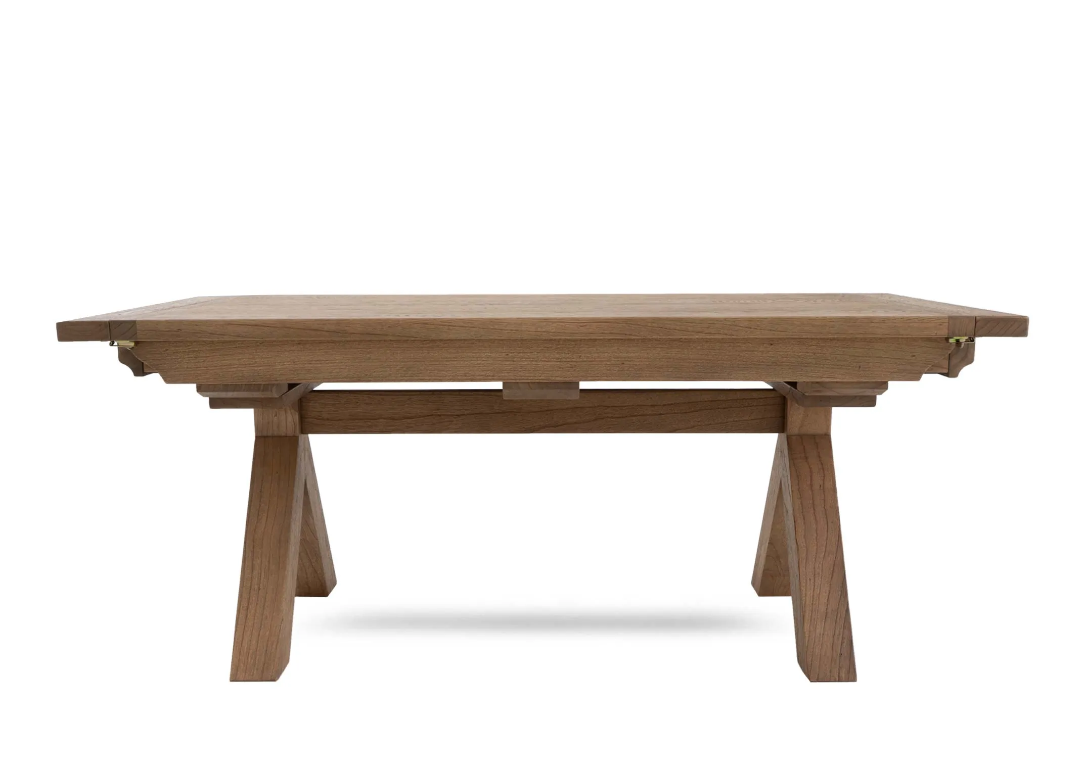 An oak dining table from EZ Livings Toulon range. Front view of table fixed at 180cm.