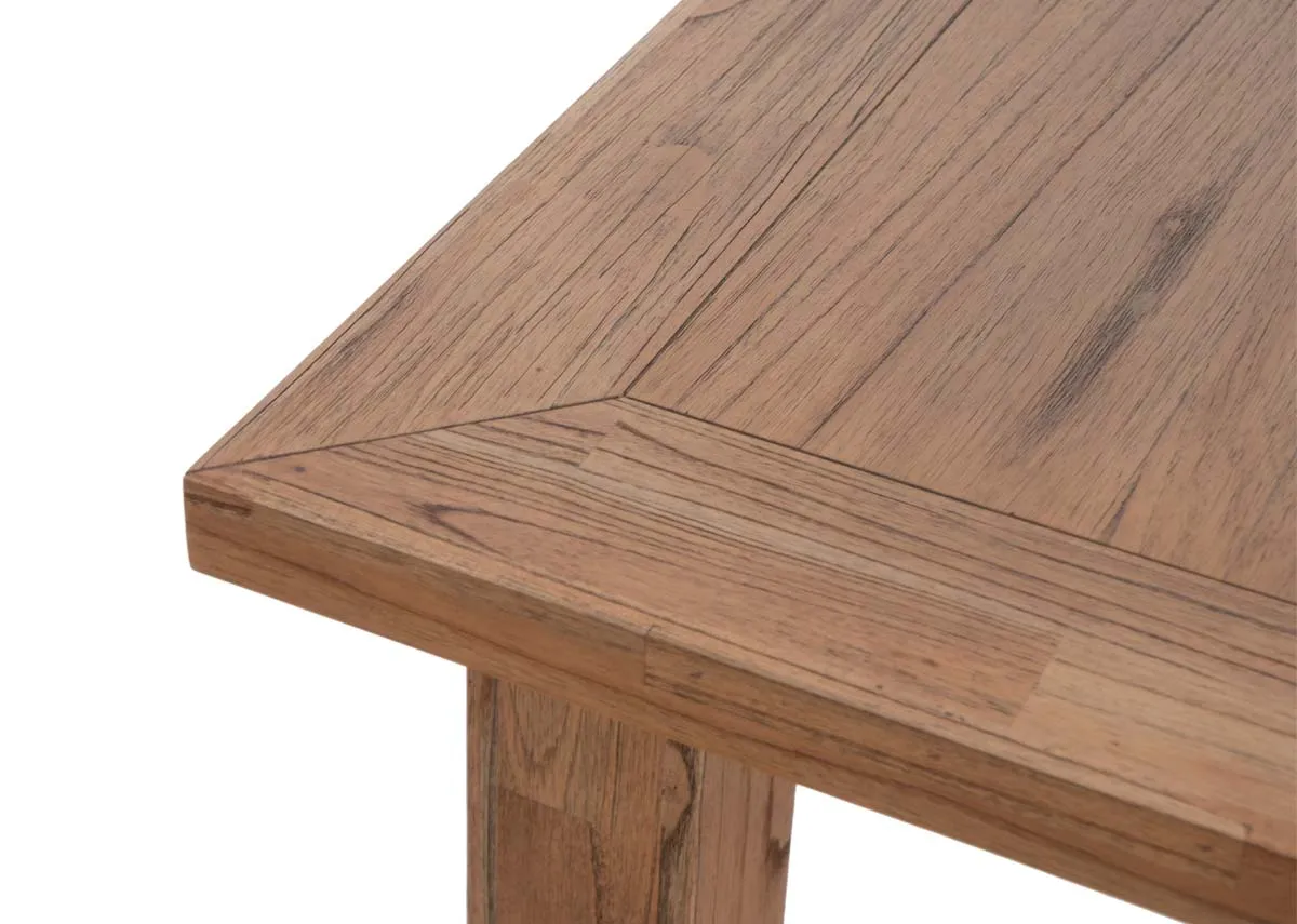 A dimension image of the Outback dining table with 180cm - 220cm x 95cm x 77cm