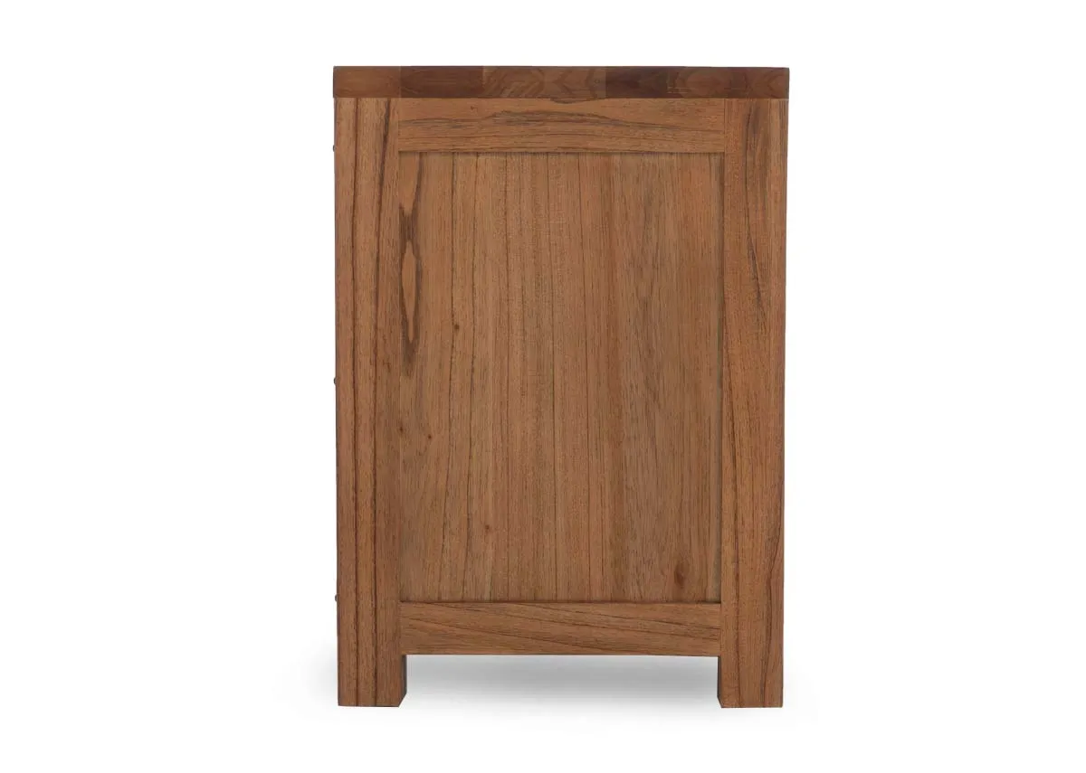 A 2 drawer wood locker from EZ Livings Outback range. Side view