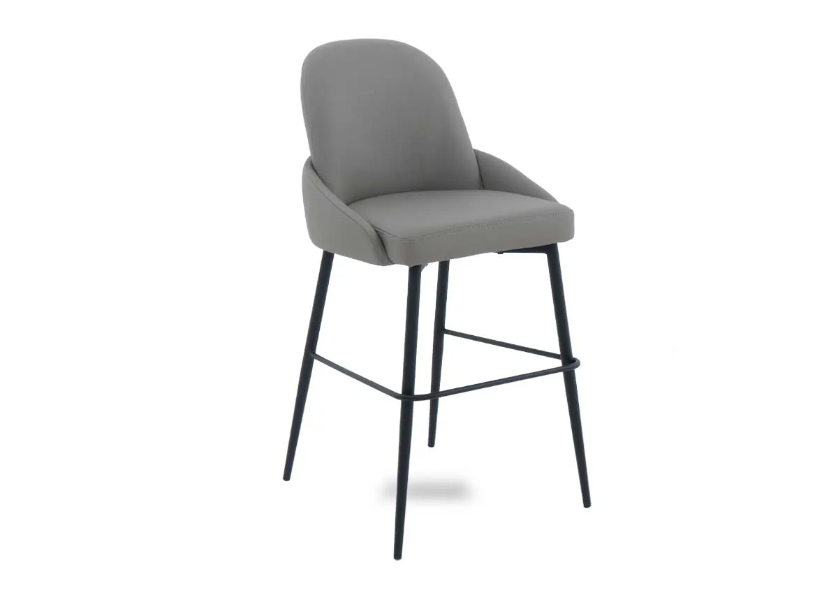 Grey Faux Leather Counter Bar Stool - Tempo