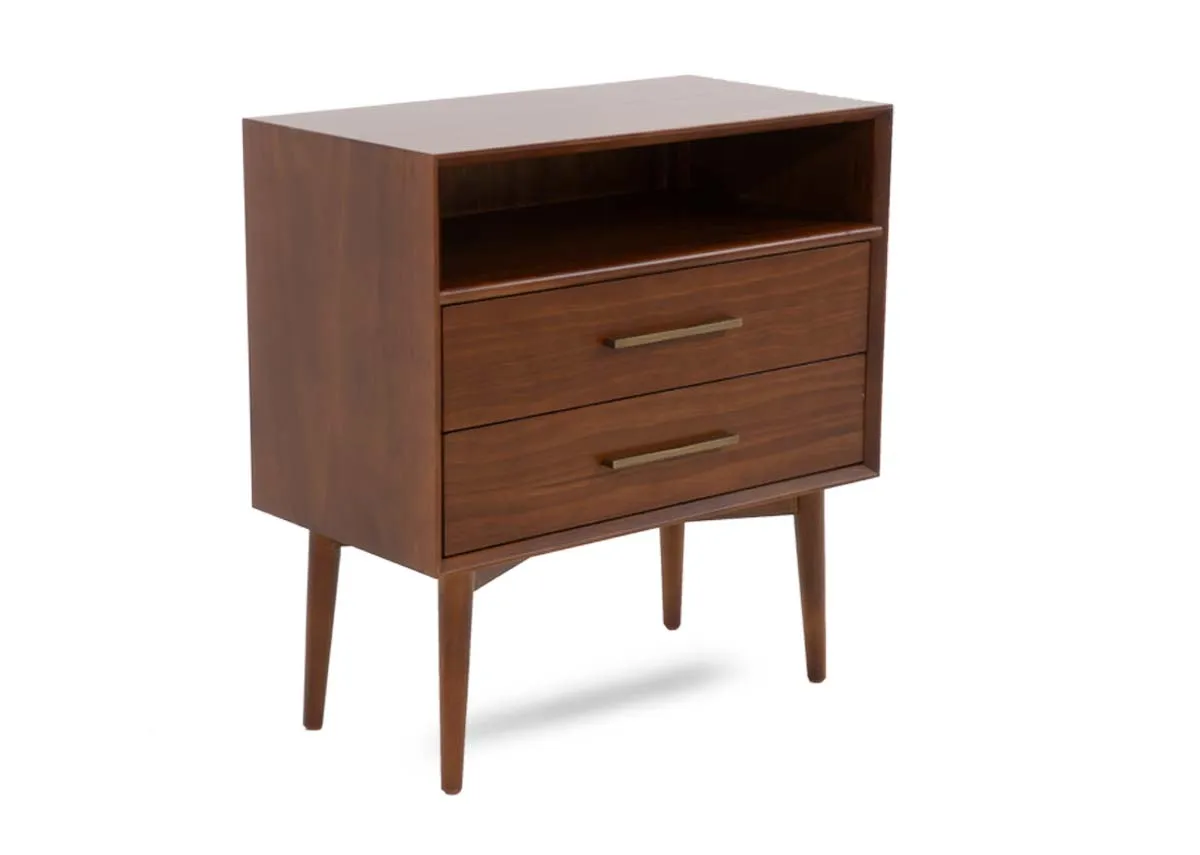 2 Drawer Dark Pine Large Locker - Leya
