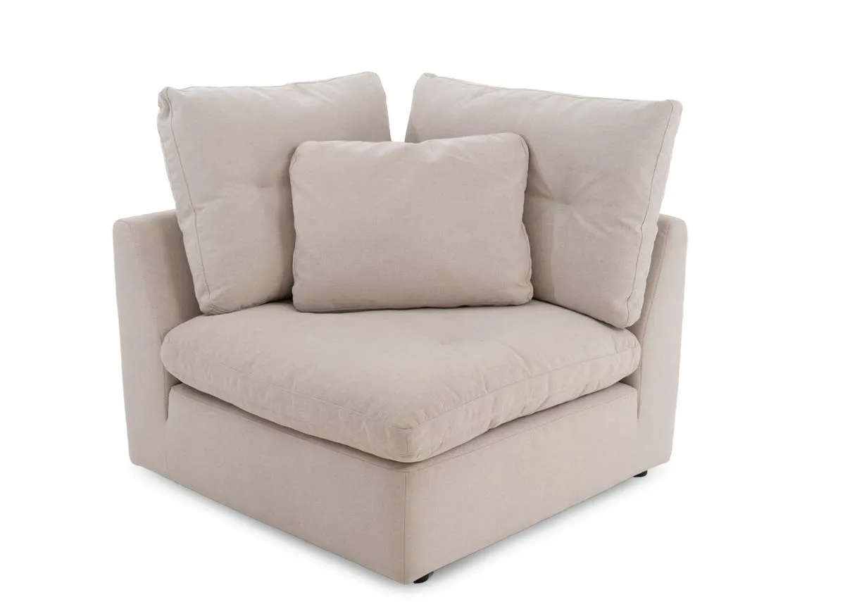 Beige Easy Clean Fabric Corner Unit - Cozy