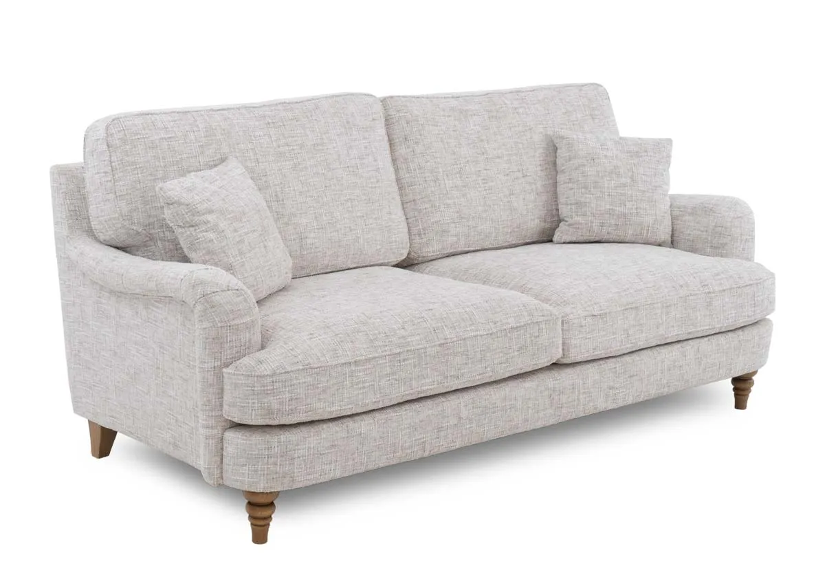 3 Seater Cream Accent Fabric Sofa - Lismore
