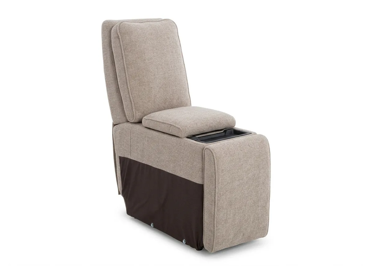 A beige fabric drinks holder from EZ Livings Ashbrook range. Angled view.