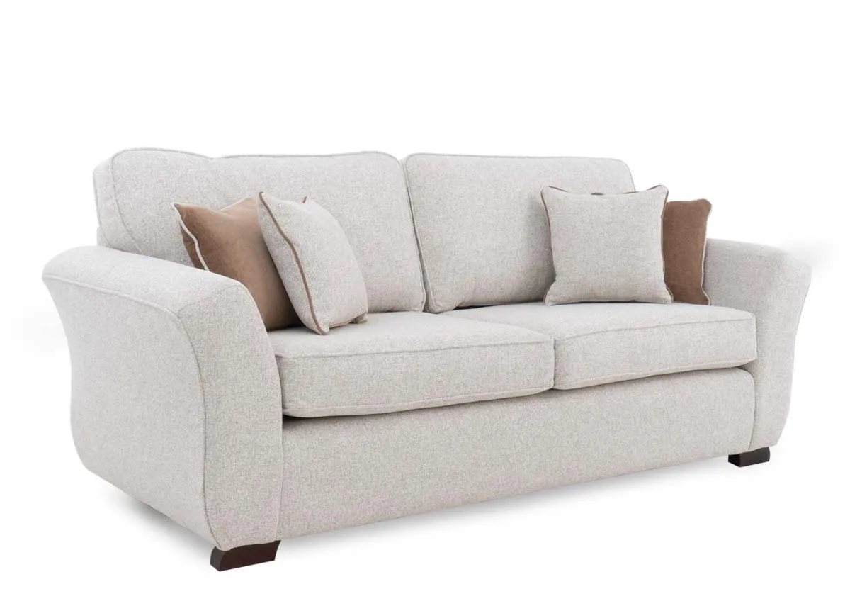 4 Seater Cream Fabric Sofa - Kilronan