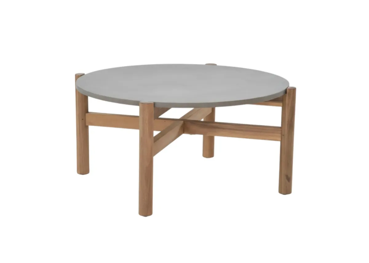 Round Garden Coffee Table with Concrete Top - La Palma