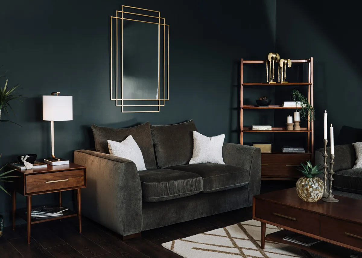 2 Seater Green Fabric Sofa - Lucius