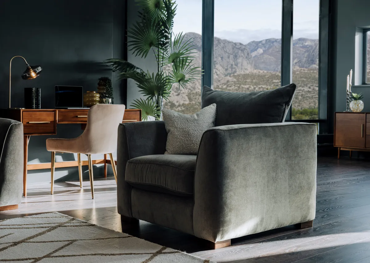 Green Fabric Armchair - Lucius