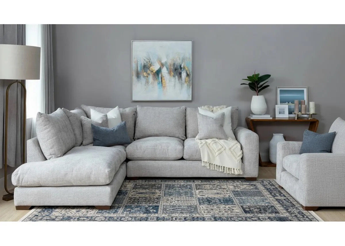 160cm x 220cm Blue Print Medium Rug - Sudbury