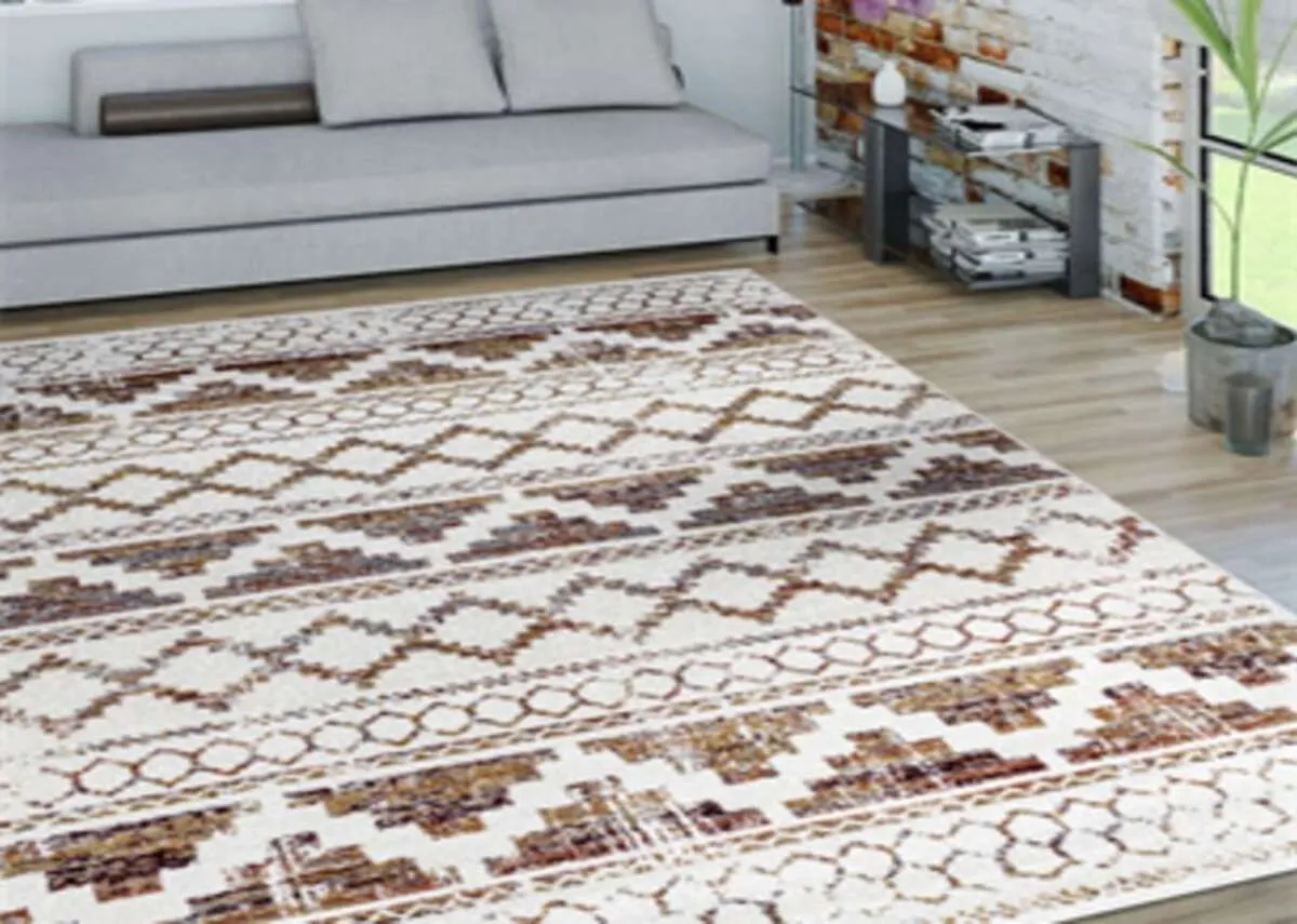Brown Aztec 160cm X 220cm Medium Rug - Abode