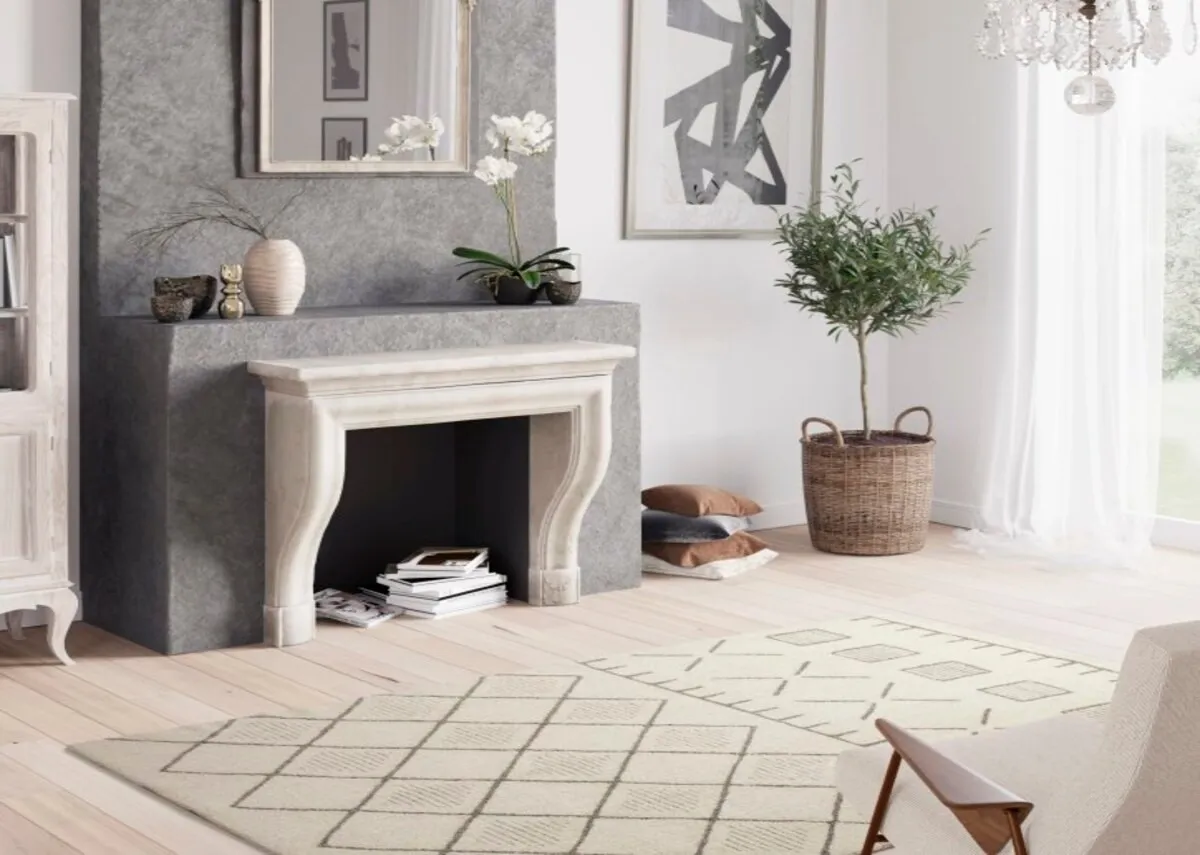 Beige Print 160cm x 220cm Medium Rug - Alabastra