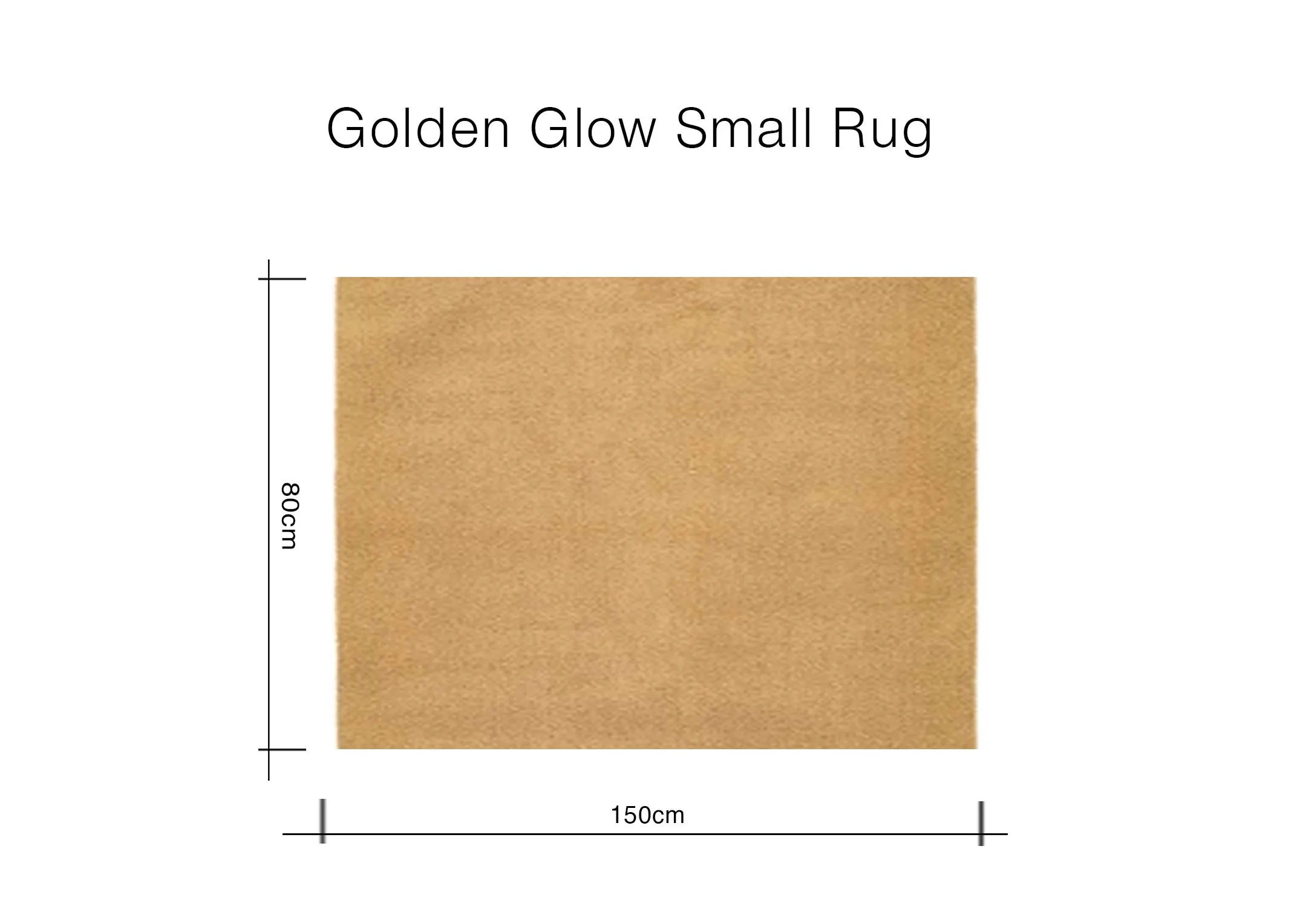 A dimension image of the Golden Glow with 150cm x 80cm