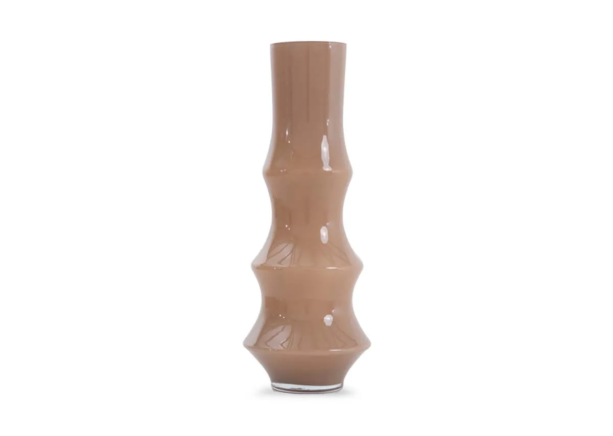 Large Caramel Glass Vase - Fiorenza