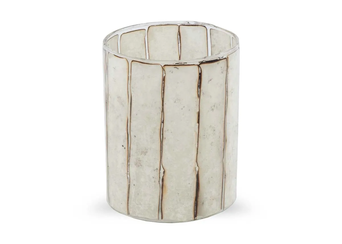 Clear White Glass T-light Holder - Drino