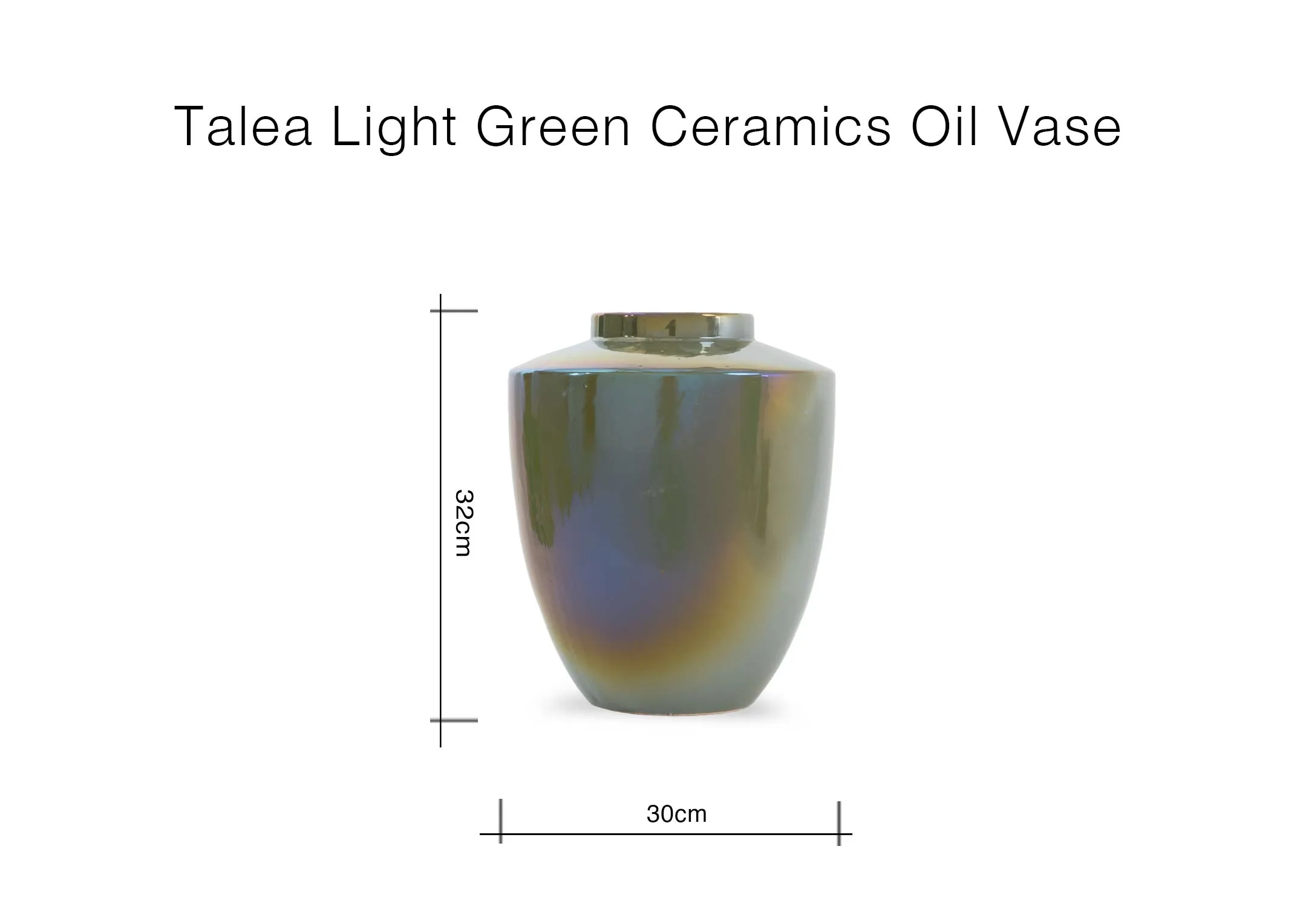 A dimension image of the Talea Vase with 30cm x 32cm