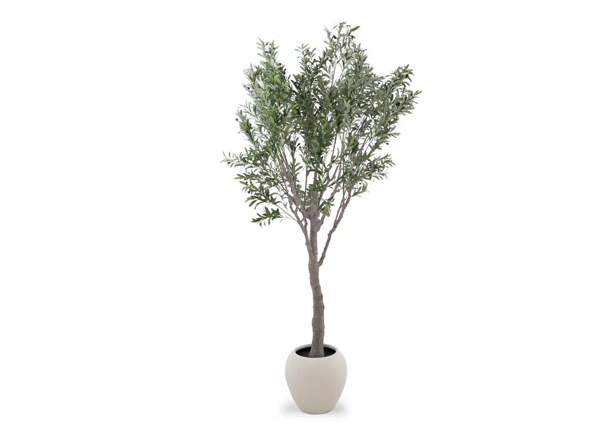 300cm Artificial Tree in White Pot - Olive
