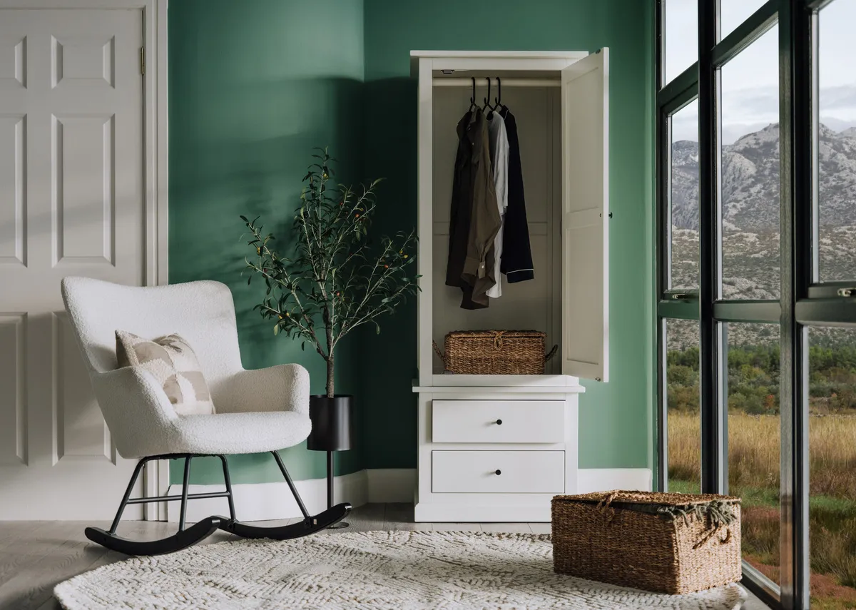 1 Door 2 Drawer White Wardrobe - Atlas