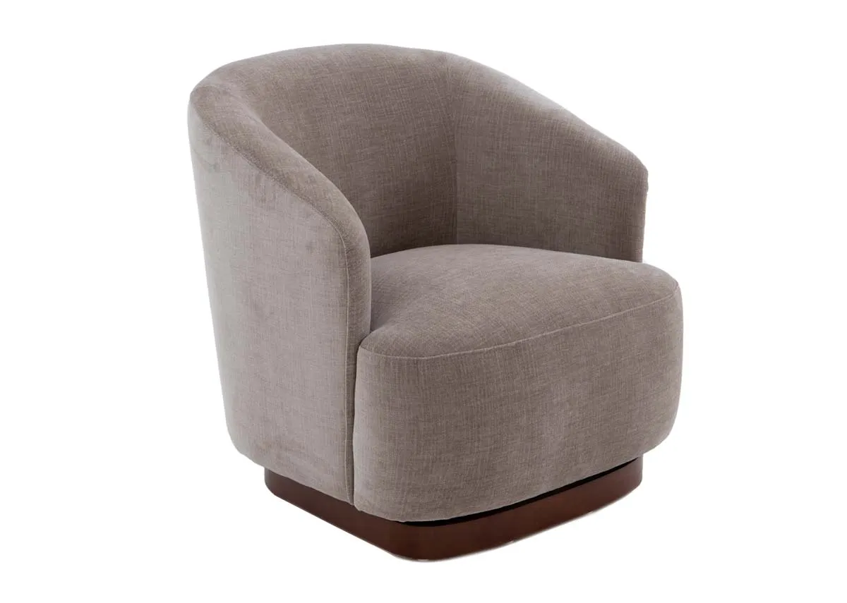 Beige Fabric Swivel Chair - Dalton