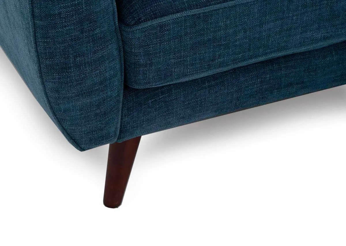 A dimension image of the Caoimhe denim corner sofa with 242cm x 175cm x 89cm