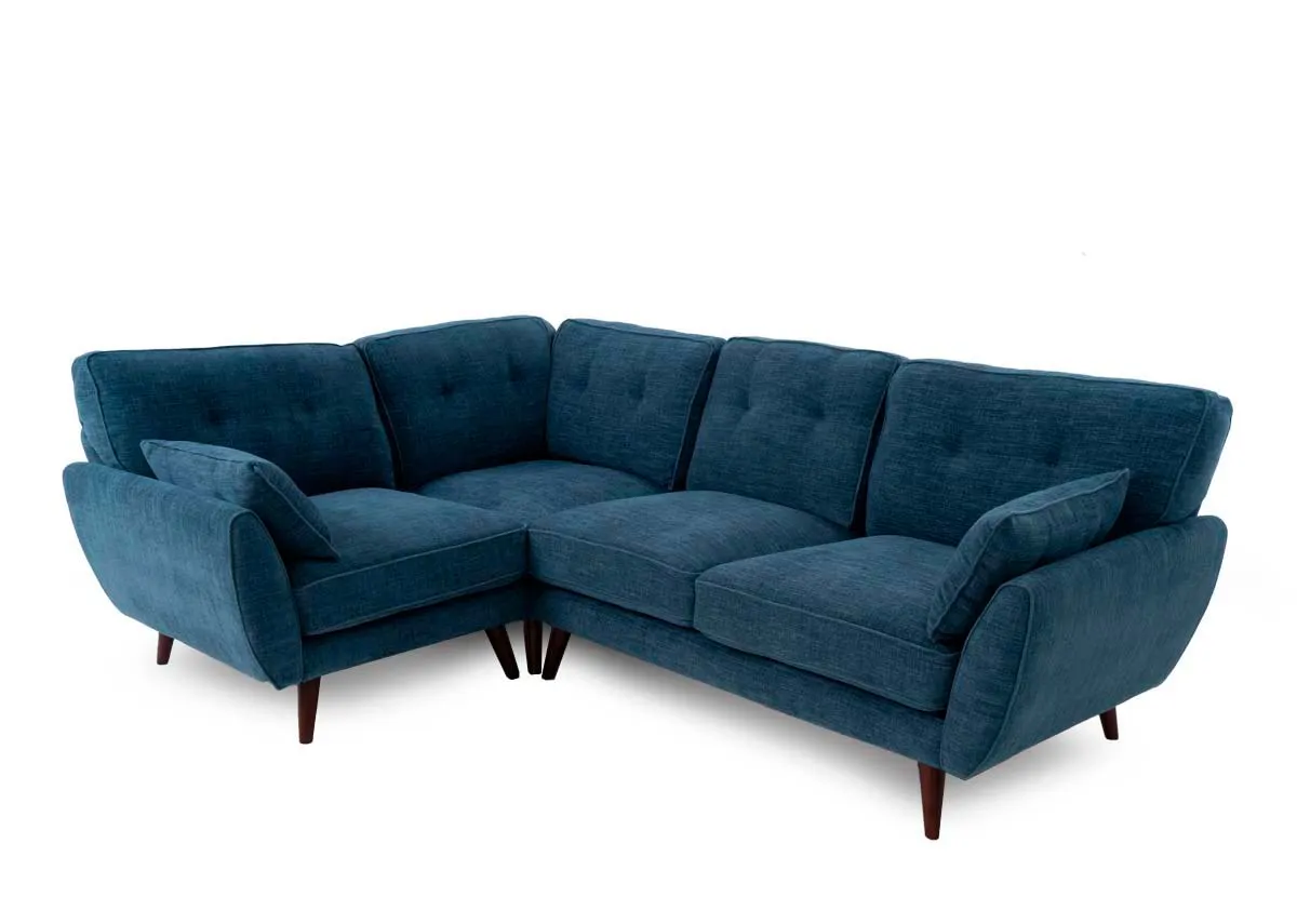 Denim Blue Fabric LHF Corner Sofa - Caoimhe