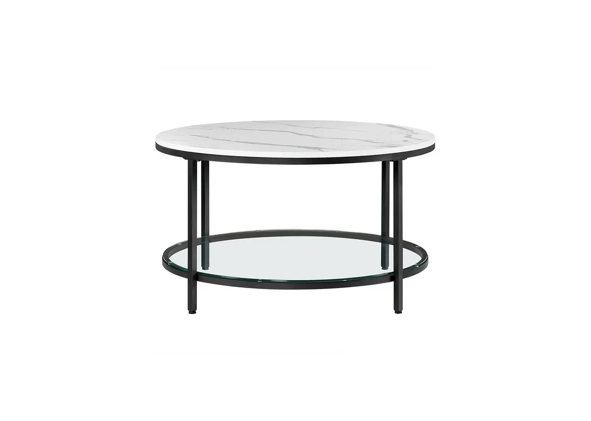Faux White Marble Coffee Table - Monarc