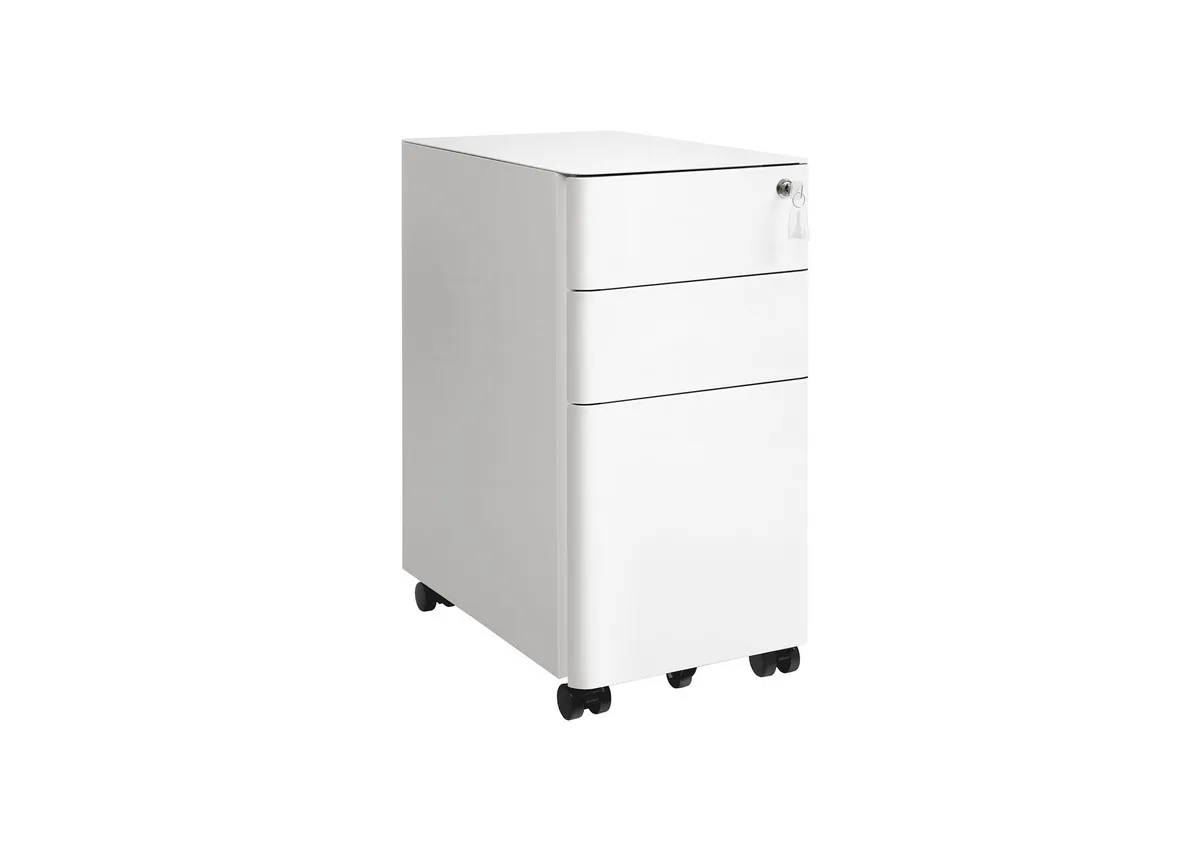 3 Drawer White Filing Cabinet - TidyTower