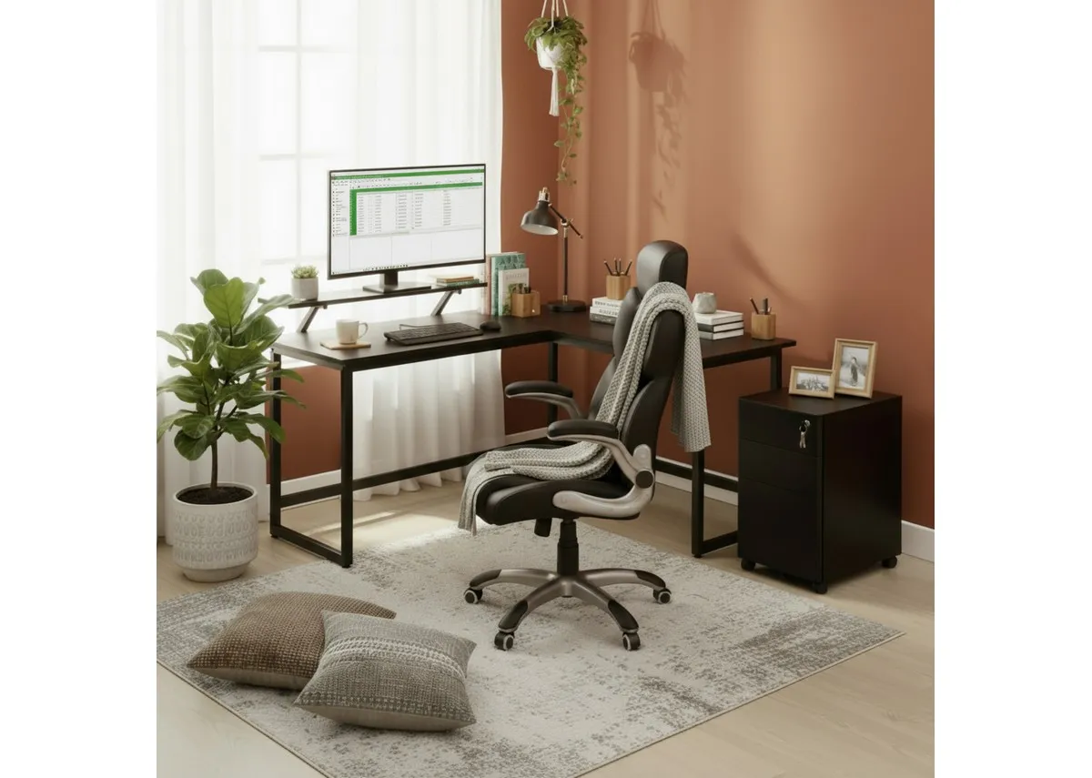 3 Drawer Black Filing Cabinet - TidyTower