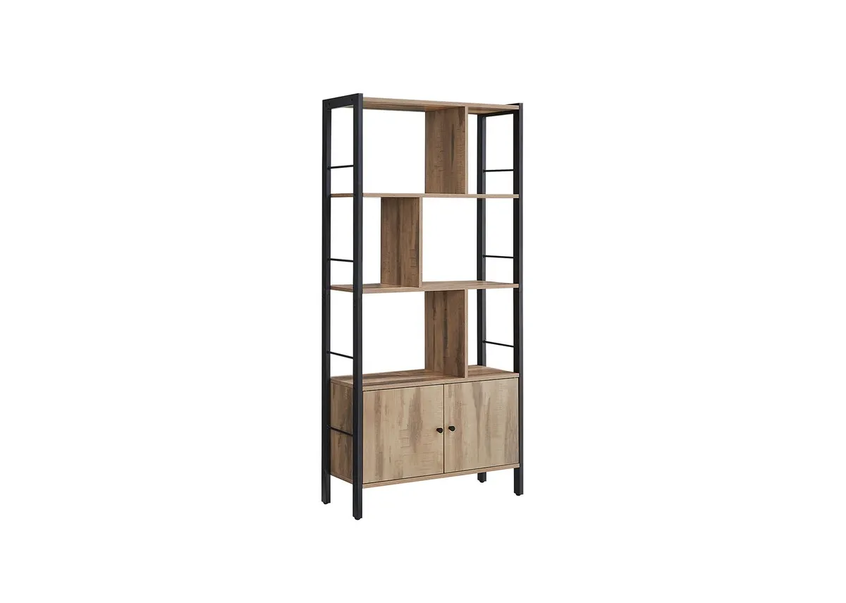 2 Door Light Brown Bookshelves - Infotower