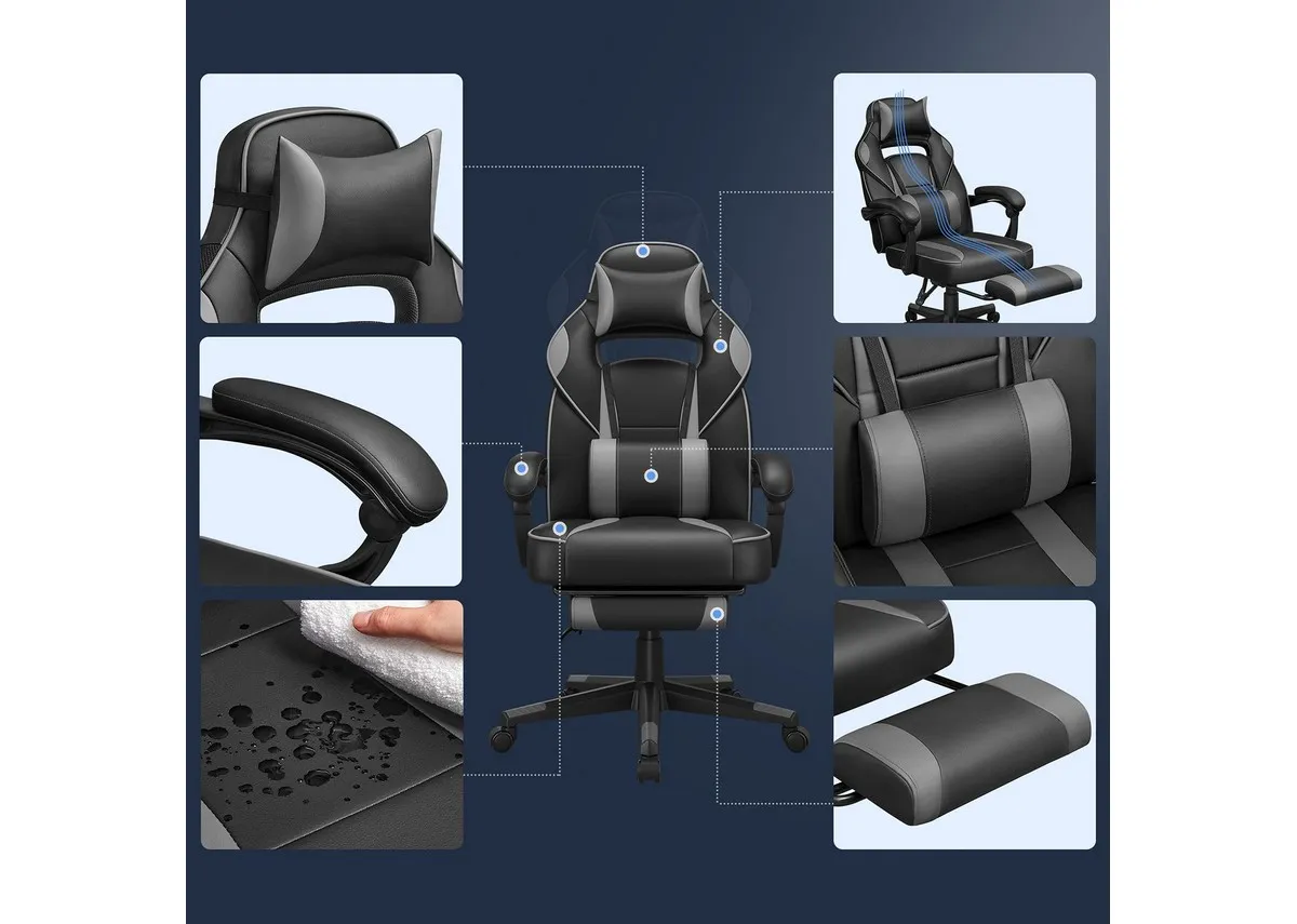 A dimension image of the Vantax office chair with 70cm x 125cm