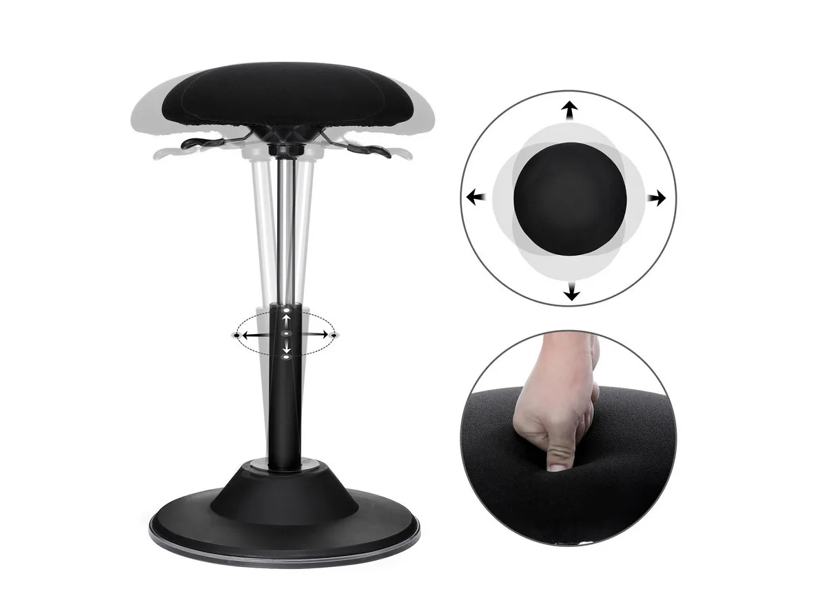 A dimension image of the Aeron black stool with 37cm x 41.7cm