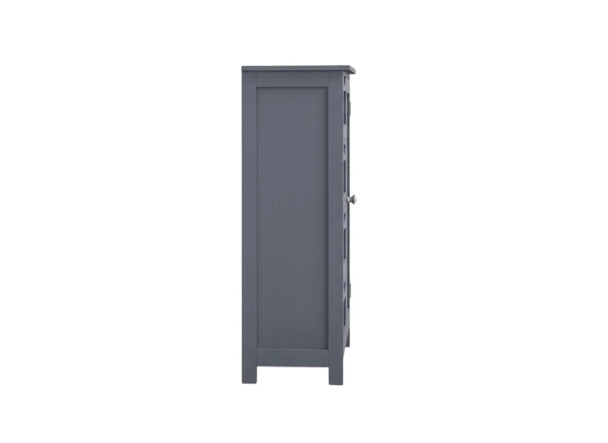 A 4 drawer 1 door grey cabinet from EZ Livings Barnaby range. Side view
