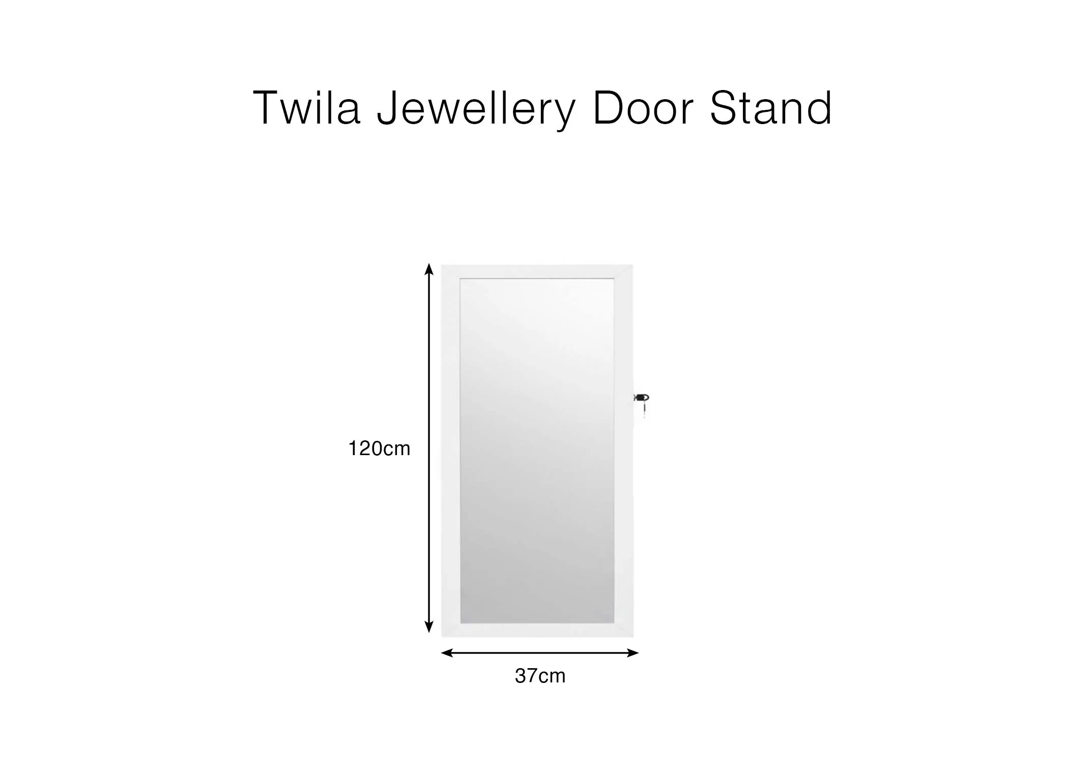 A dimension image of the Twila Stand with 120cm x 37cm