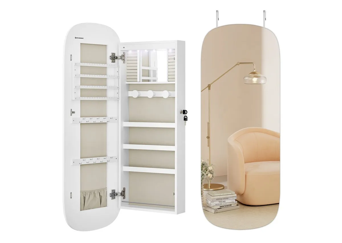 A dimension image of the Jayne Jewllery cabinet with 42cm x 108cm