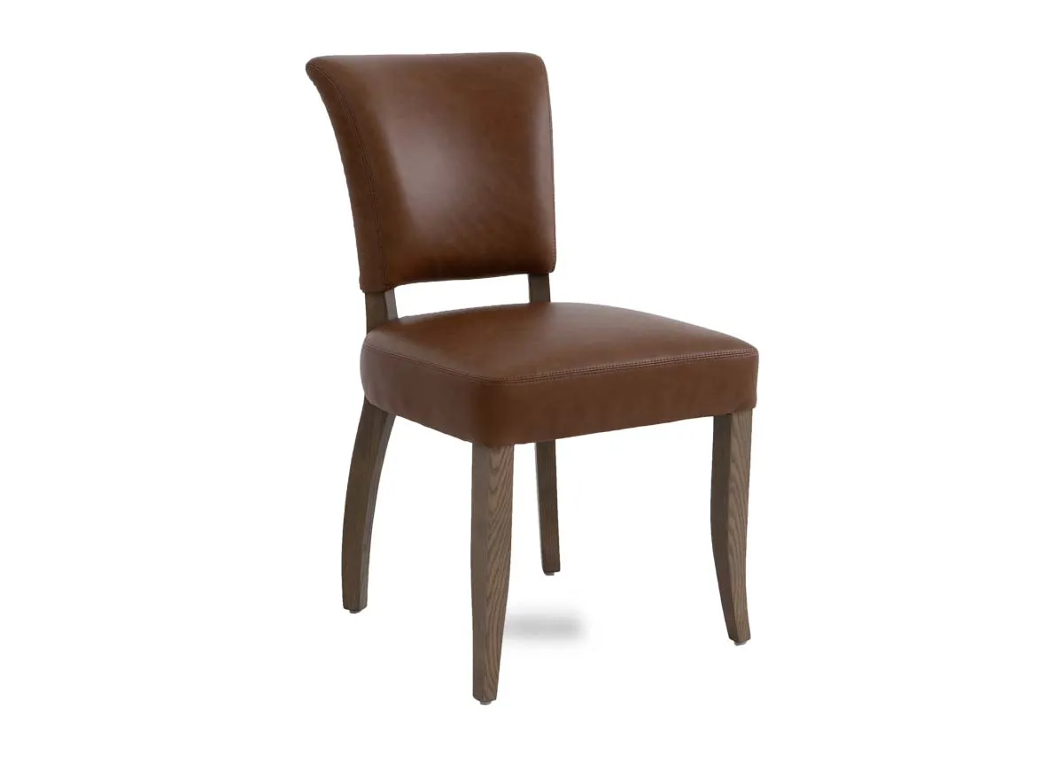 Tan Leather Dining Chair - Geneva